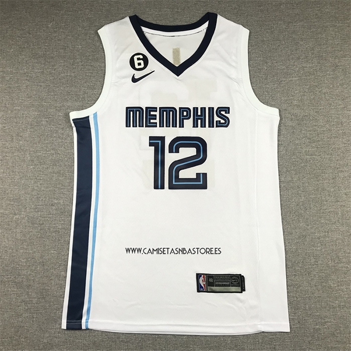 Ja Morant NO 12 Camiseta Memphis Grizzlies Association 2022-23 Blanco